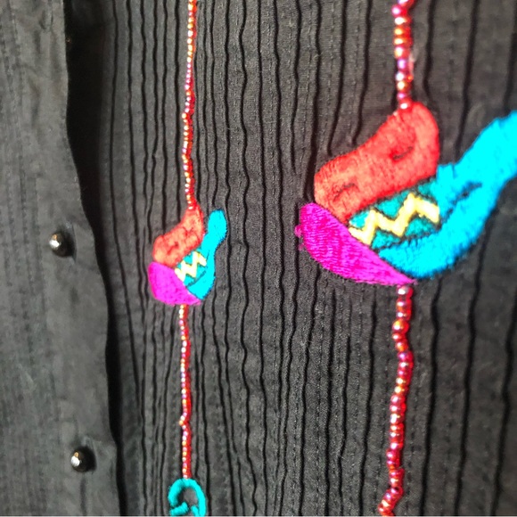 VTG Side Saddle Embroidered Western Button-down Shirt Copyright 1992 Sz M - Picture 11 of 13